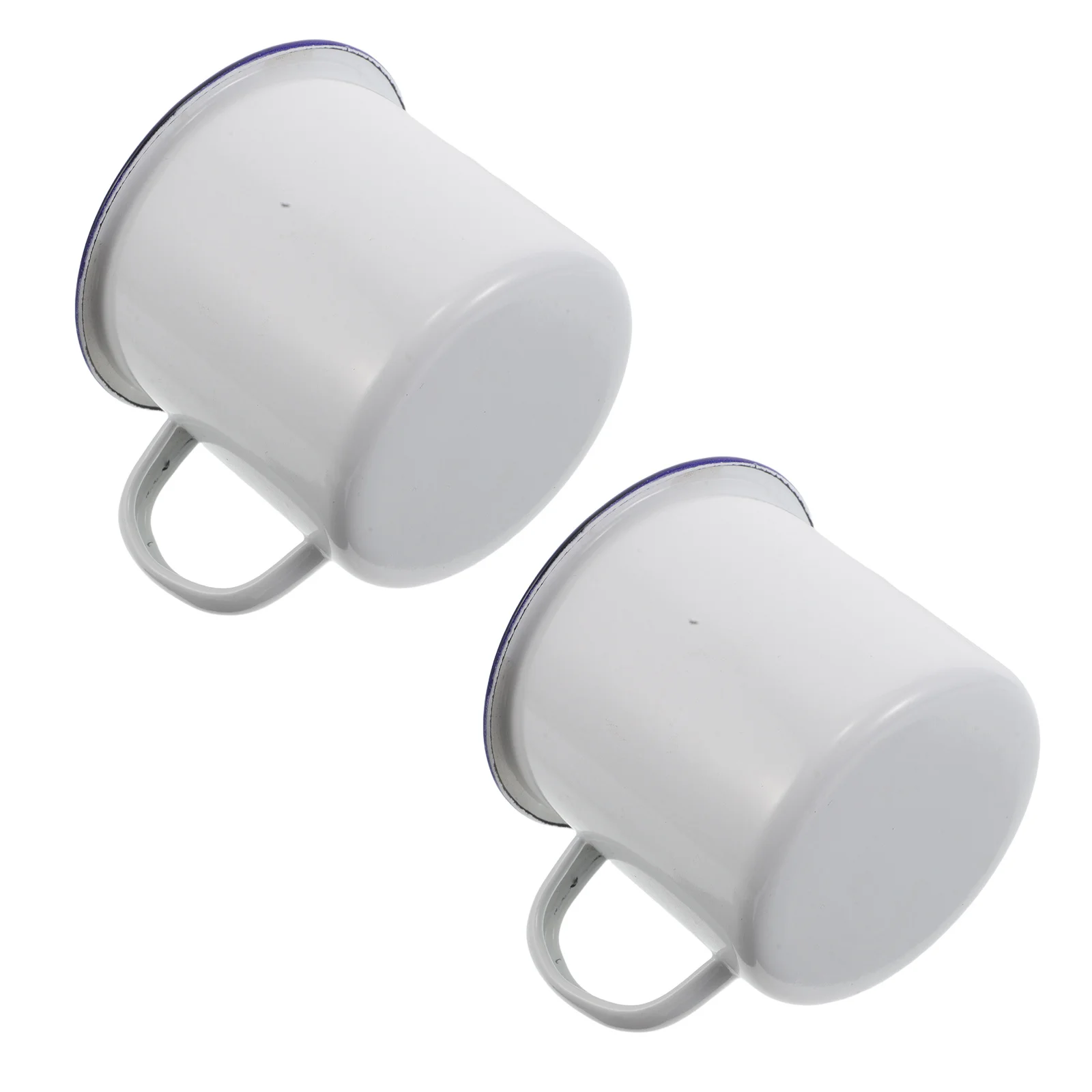 

2Pcs Enamel Coffee Mug Set Retro Vintage Thickened Iron Unbreakable Outdoor Campfire Camping Cups Winter Hot Drinks