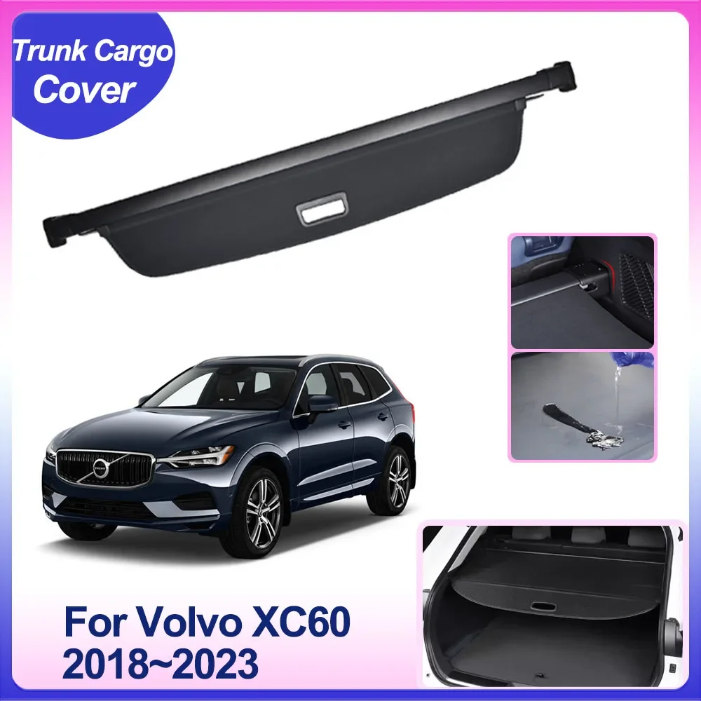 

Car Trunk Cargo Cover For Volvo XC60 T5 T4 2018~2023 Rear Shield Shade Curtain Privacy Partition Board Blind Interior Accessorie