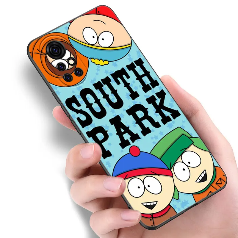 Cartoon S-South P-Park Black Phone Case For Huawei Nova 5 7 10 Pro 6 9 SE Y70 Plus 4 5i 7i 8i Honor Y5P Y6P Y6S Y7A Y7P Y8P image 4