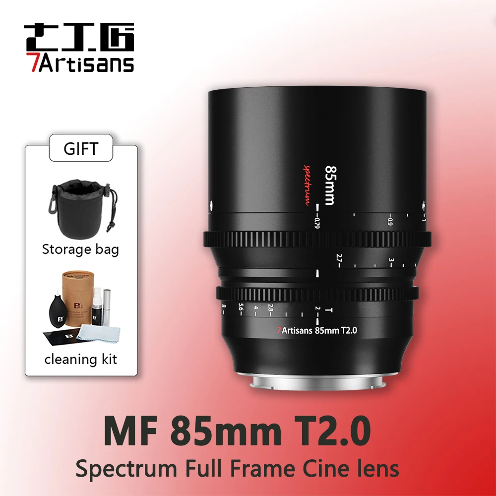 

7artisans 7 artisans 85mm T2.0 Full Frame Cinema Lenses For Sony E FX3 Leica SIGMA L SL Nikon Z Z50 Canon EOS-R EOS-R5