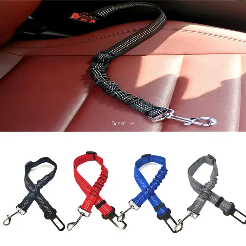 Adjustable Pet Dog Cat Car Seat Belt for Dogs Harness Leash Small Medium Travel Clip French Bulldog Dog Accessories