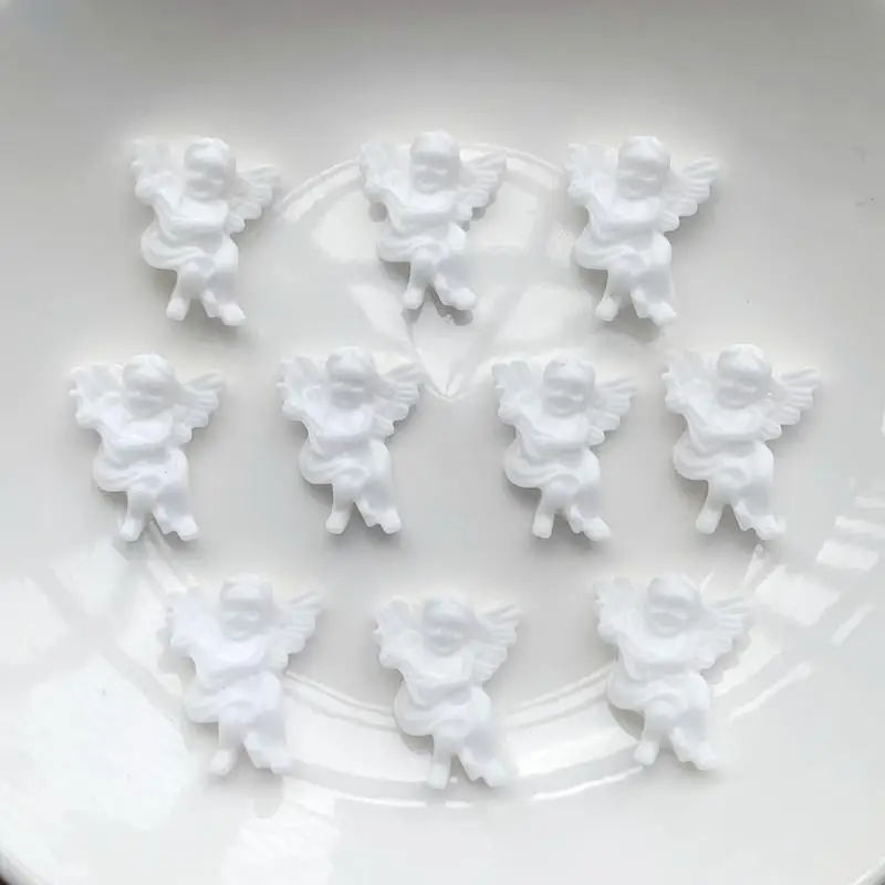 30pcs White Angel resin decorative flat back DIY jewelry making accessories wedding decoration  scrapbooking