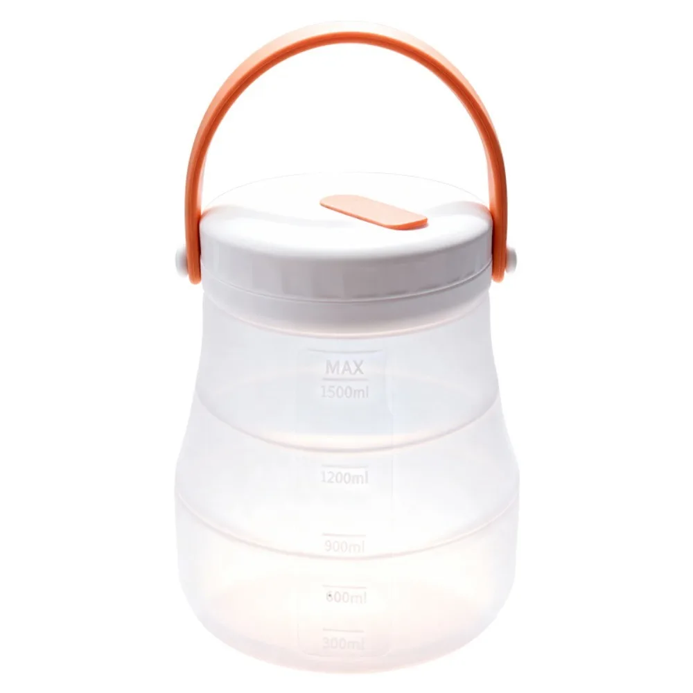 Cubo para conservar alimentos frescos de 800/1200/1500 ml, resistente al calor, a prueba de fugas, plegable, sellado, con escala y asa, tarro para kimchi