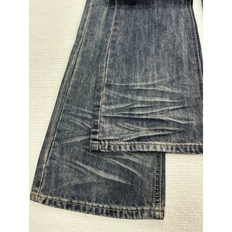 Deeptown-Jeans évasés coréens pour femmes, pantalons en denim vintage, baggy rétro américain, streetwear, mode Harajuku, automne, fj2024, Y2k