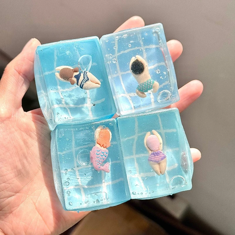 1pc Schwimmen Pool Squeeze Spielzeug Maltose Stress Relief Langsam Rebound Zappeln Spielzeug Mochi Squishy Stressabbau Spielzeug Antistress