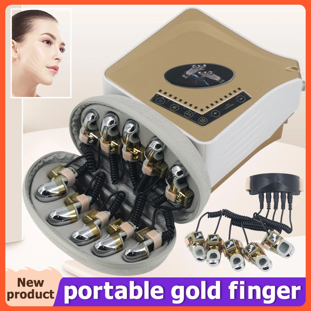 

Portable Gravitational Finger Home Use Face Lifting Body Massager 2024 New Microcurrent Portable Golden Finger EMS Massage