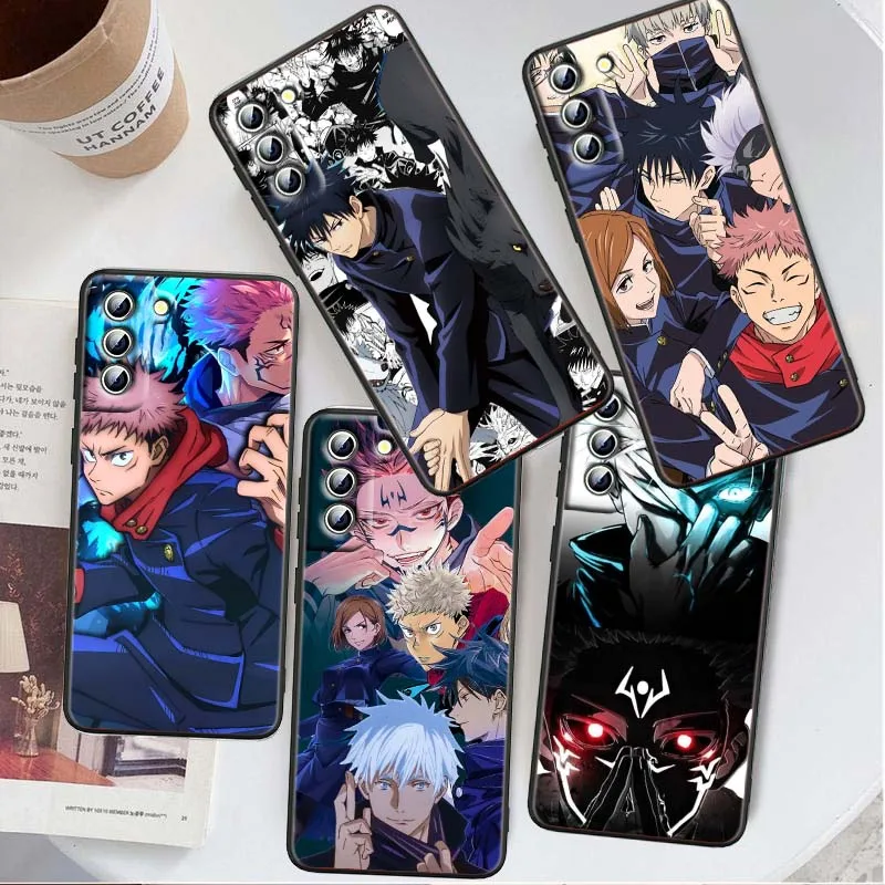

J-Jujutsus K-Kaisens Anime For Samsung Galaxy S25 S24 S23 S22 S21 S20 S10 Ultra Plus FE 5G Black Soft TPU Cover Phone Case