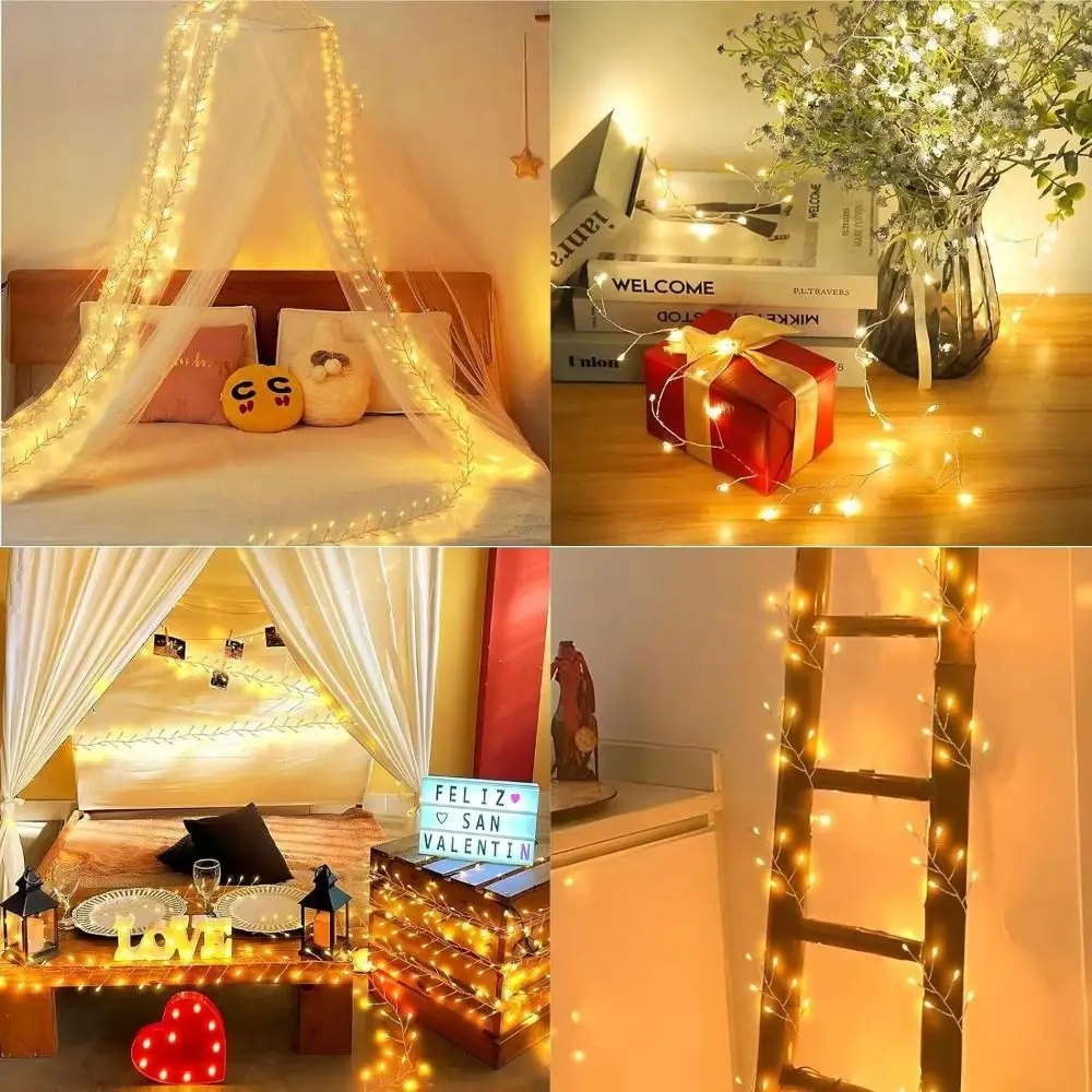 

8 Flashing Modes LED Lights Copper Wire Design Energy Saving Remote Control Lights Remote Controlled String Lights