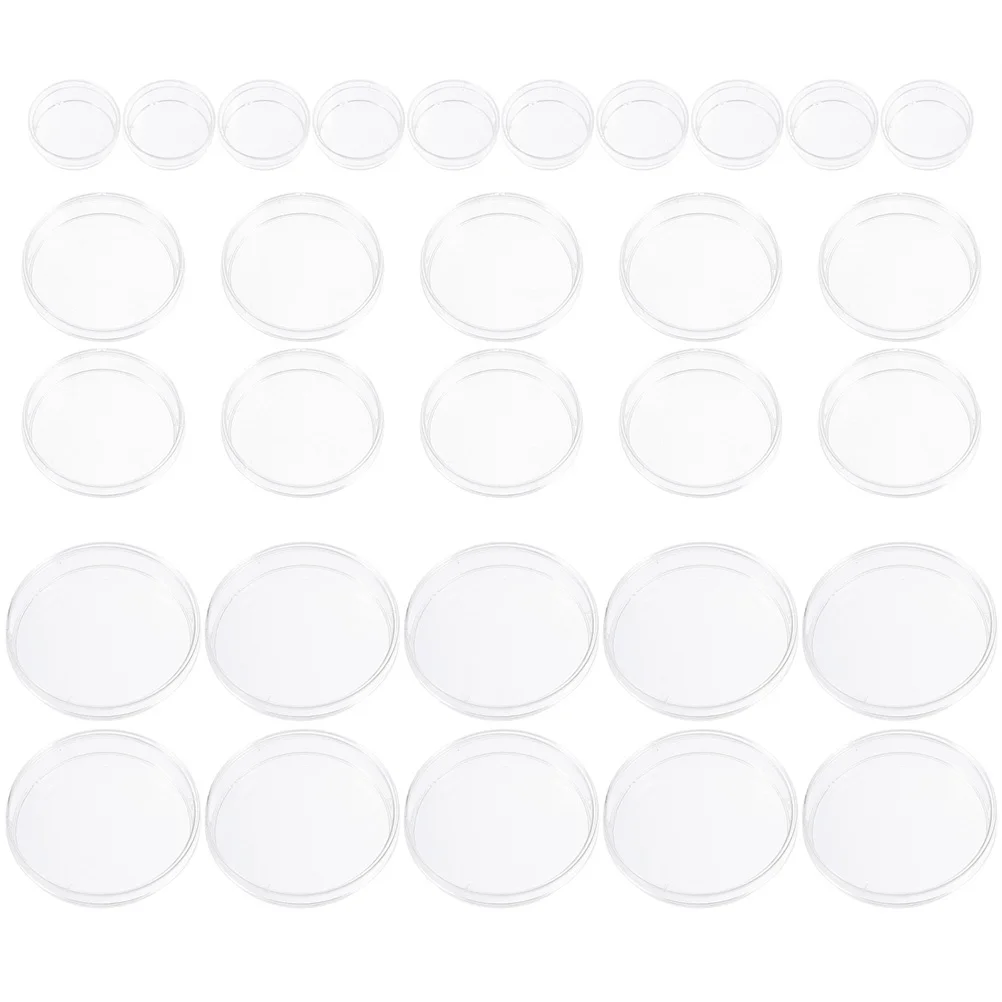 30 قطعة أطباق بتري بلاستيكية شفافة قابلة لإعادة الاستخدام مجموعة أطباق الثقافة المختبرية مع أغطية 35 مللي متر 60 مللي متر 100 مللي متر لبيولوجيا العلوم