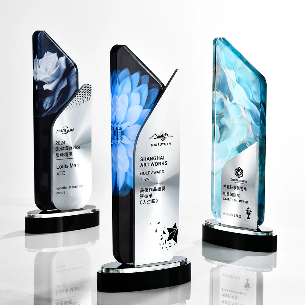 Customized High-end Metal Crystal Trophy, Excellent Staff Company Annual Meeting Awards, Home Decorations Outstanding Medal, 1Pc