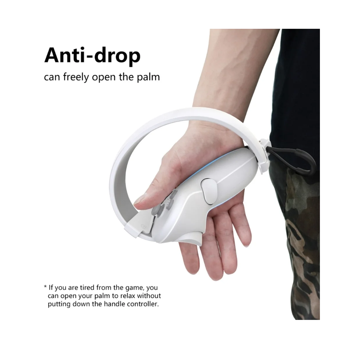 VR สายพานควบคุมหูฟังเกม Pico 4 VR ที่จับสำหรับแผ่นรองหน้าจอการรั่วไหลของแสงอุปกรณ์เสริม VR-สีเทาอ่อน