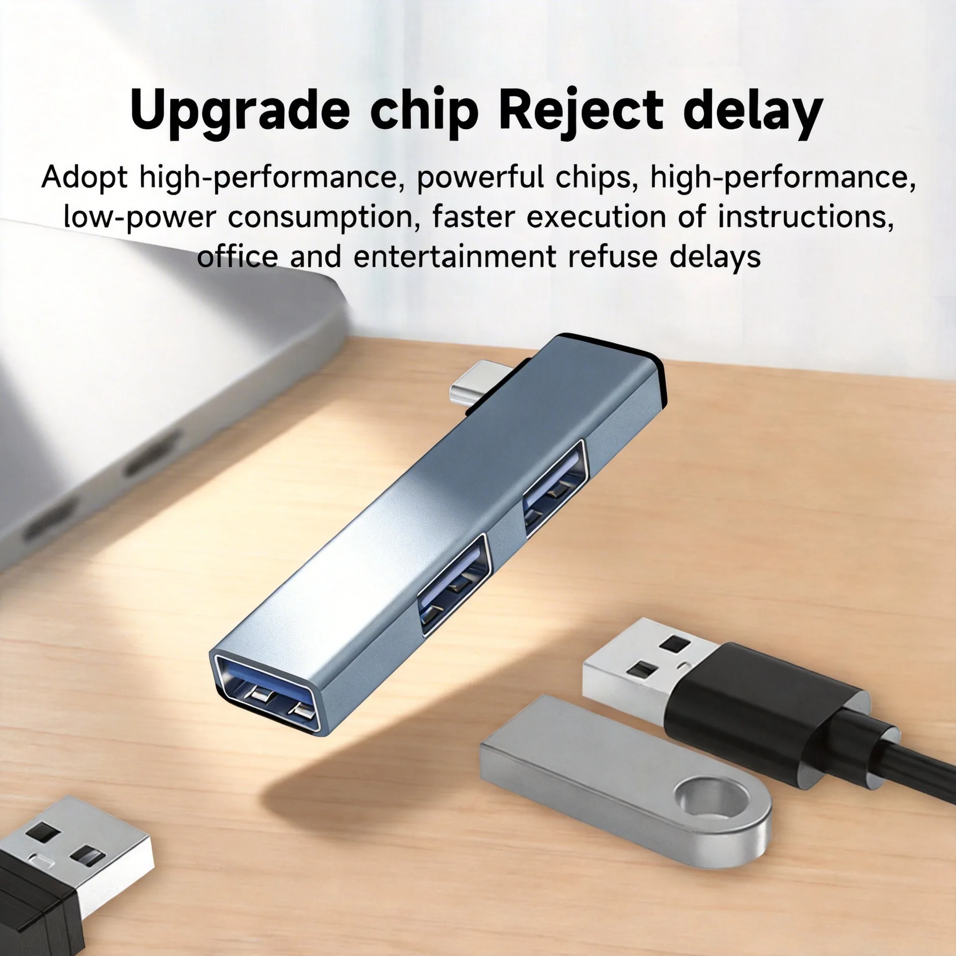 4-in-1 USB C Hub, 90-Degree Multifunctional Combo Adapter for Phone Tablet Laptop, Portable OTG Expansion Dock