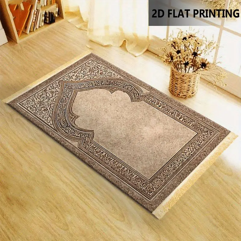 VIKAMA Retro Coffee Mosque Ancient City Arch Worship Carpet Wear resistant Portable Home Worship Mosque Pilgrimage