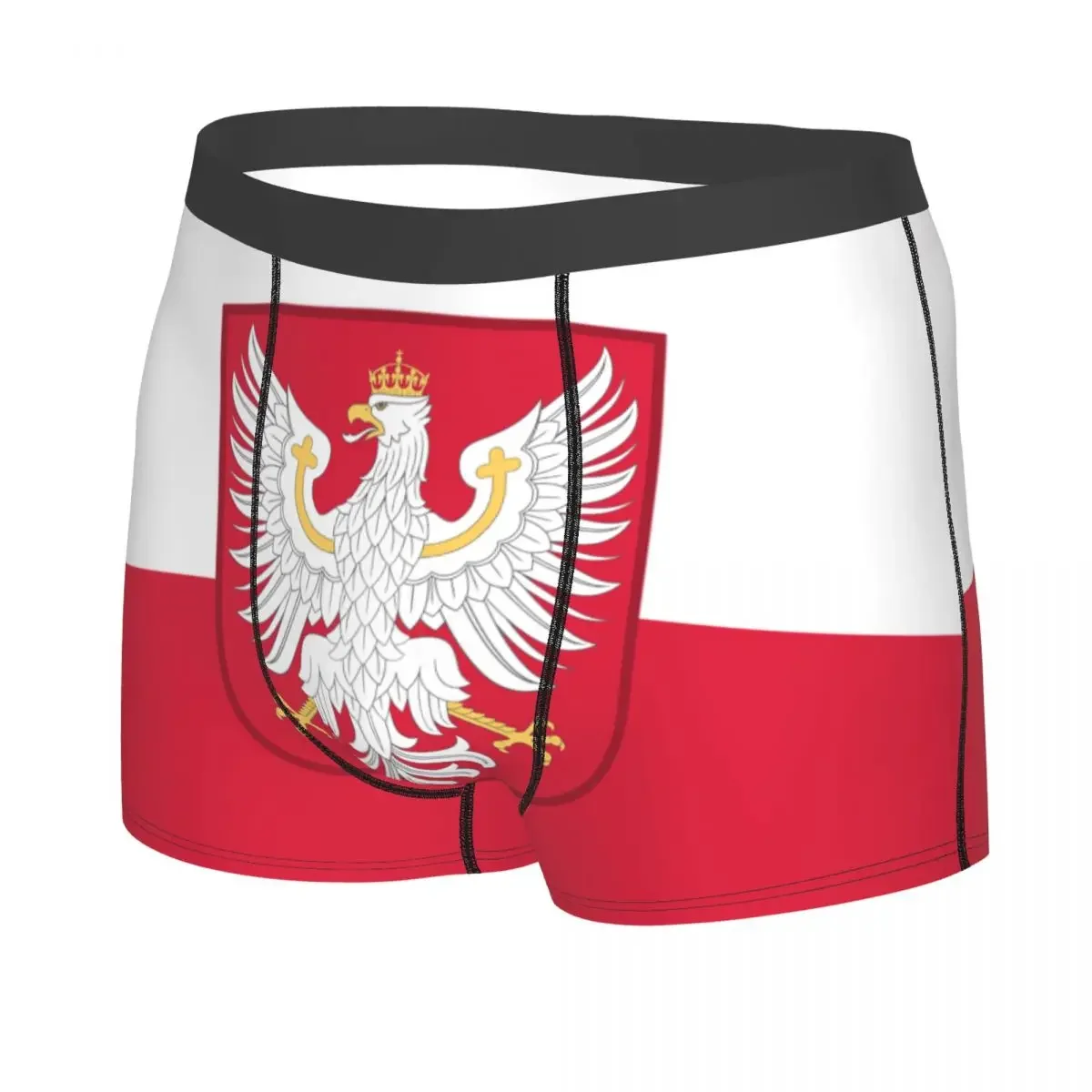 Male Sexy Kingdom Of Poland Flag Underwear Boxer Briefs Men Stretch Shorts Underpants