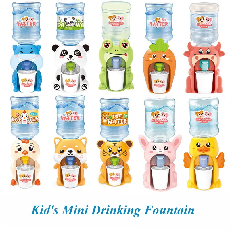 Miniaturowy dystrybutor wody dla dzieci Zabawka kuchenna do picia dla dzieci Kreskówka z motywem zwierzęcym Maszyna do soków Ozdoba domu Prezenty dla dzieci