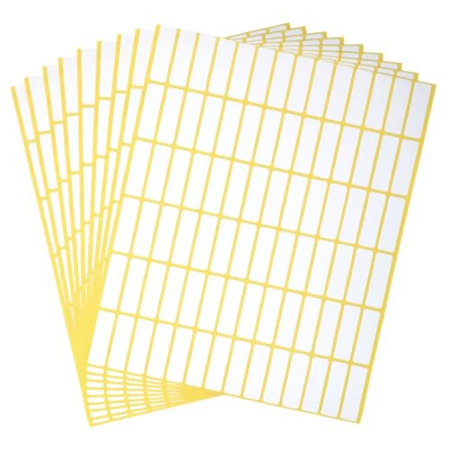 

1260pcs Small Labels Stickers 0.4x1.2 in Matte White Price Tags Sticker Blank Removable Small Sticky Tags for Jars Boxes File F