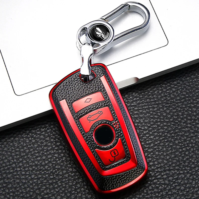 Leather Style Car Remote Key Case Cover Shell Fob For BMW X3 X5 X6 F30 F34 F10 F20 G20 G30 G01 G02 G05 F15 F16 1 3 5 7 Series