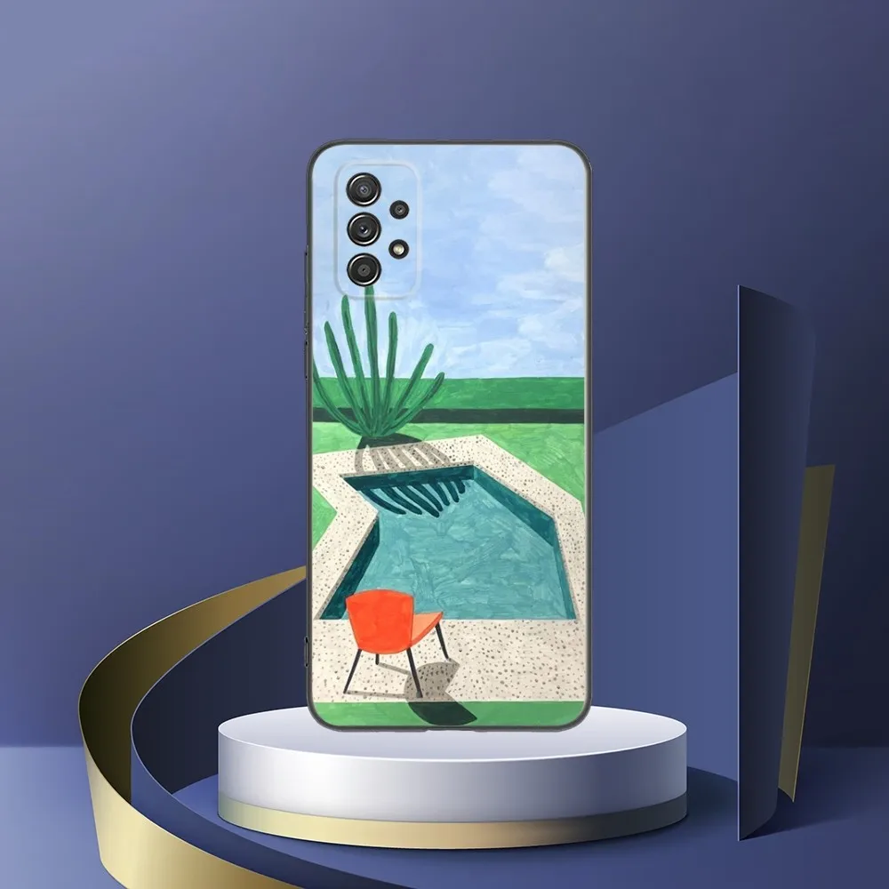 David Hockney Painting Art Phone Case For Samsung S24,S23,S22,S21,S20,S10,S10E,S9 Plus FE Note 20 Ultra 10,9 Plus Black