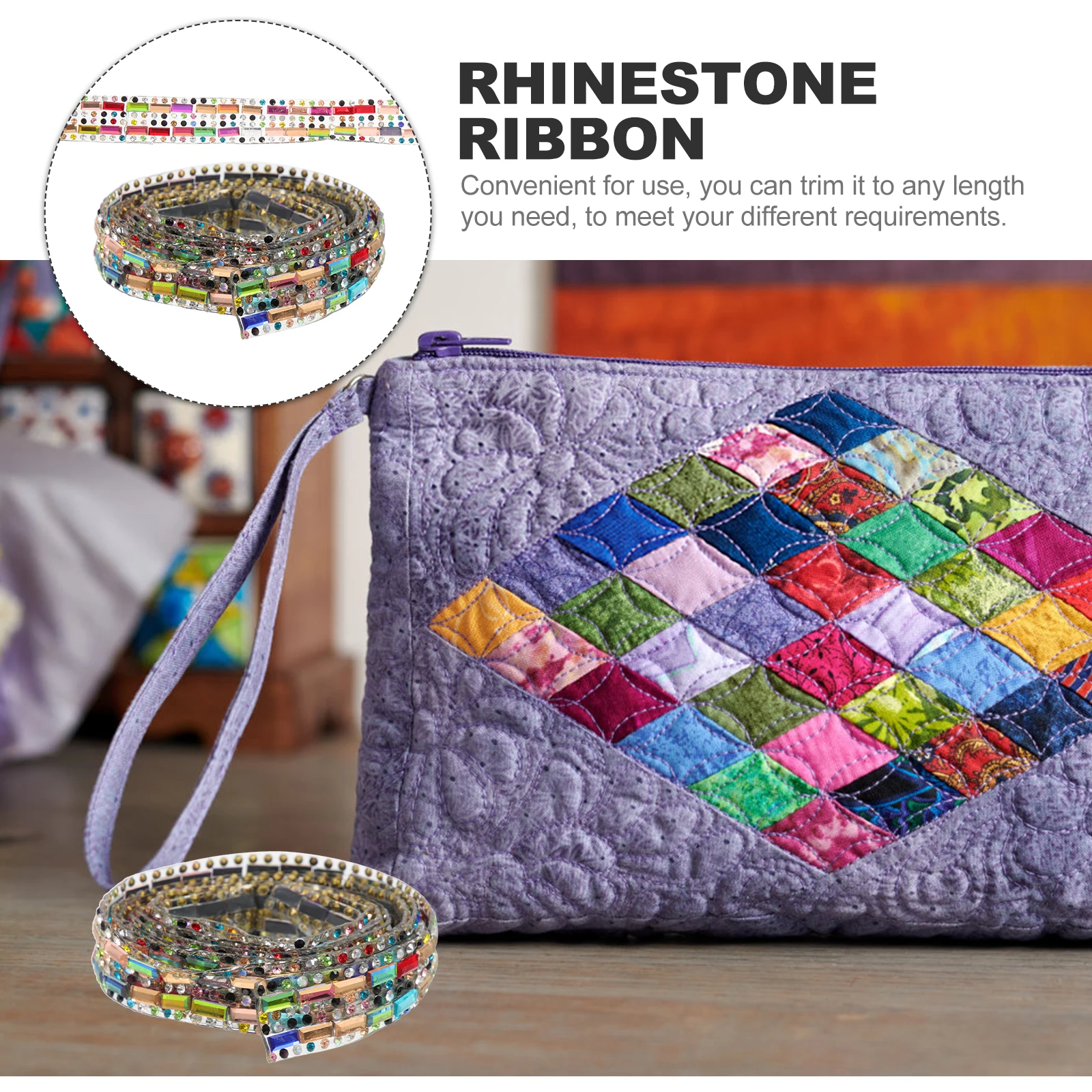 

Wear-Resistant Rhinestone Ribbon Self Adhesive Trim Delicate Clothing Accessory Cuttable Craft Supplies Rhinestone Chain