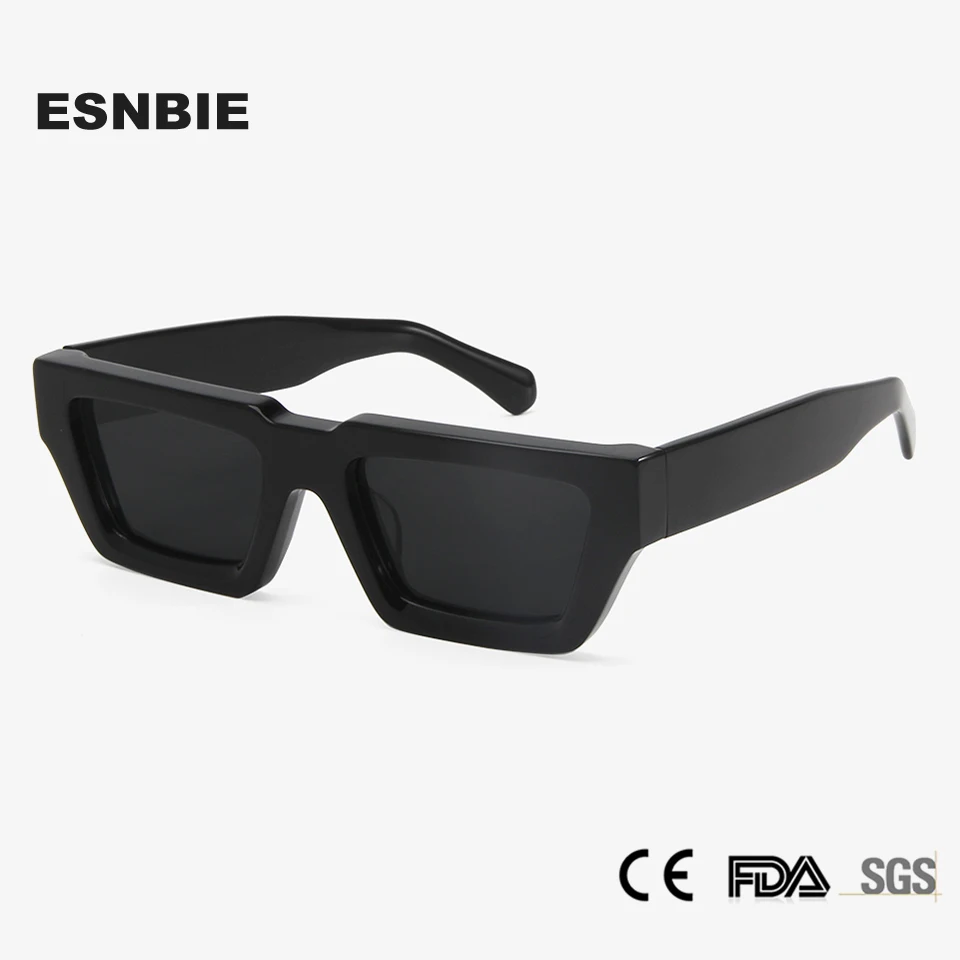 

2024 Thick Acetate Rectangle Sunglasses For Men Brand Designer Hip-Hop Square Ladies Sun Glasses For Women Shades Eyewear UV400
