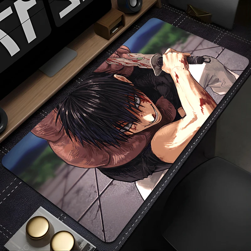 السلع المنزلية لوحات ماوس للألعاب ماوس حصيرة كبيرة مكتب الحصير عدم الانزلاق المطاط ماوس الوسادة Jujutsu Kaisen Toji Fushiguro لوحة المفاتيح