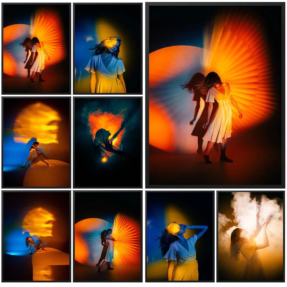 Light Shadow Girl Woman Model Posters Nordic Poster Wall Art Canvas Painting Home Decor Wall Pictures For Living Room Unframed
