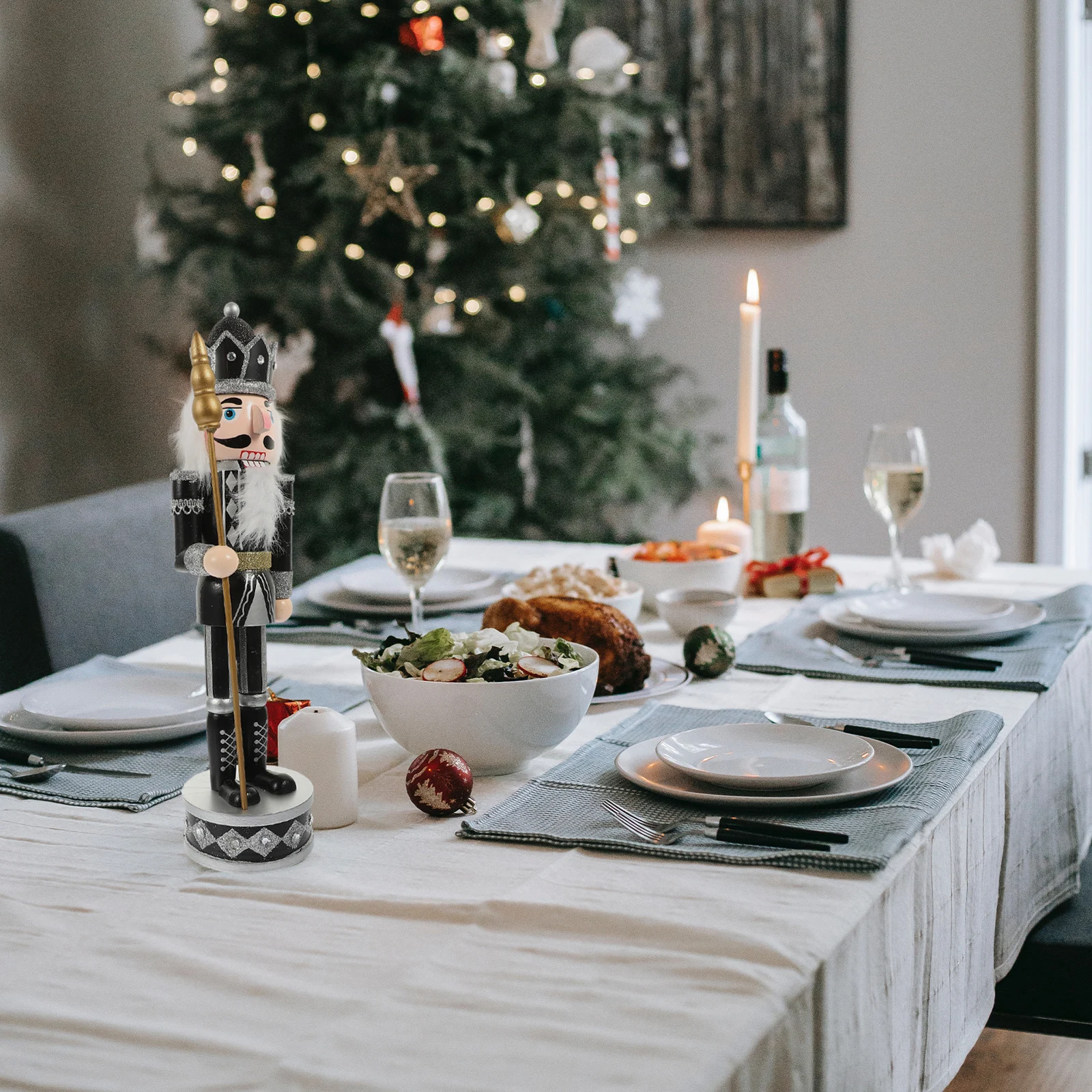 

Wooden Nutcracker Xmas Desktop Ornament Christmas Gift For Home Office Wood Nutcracker Car Wood Festival Party Favor