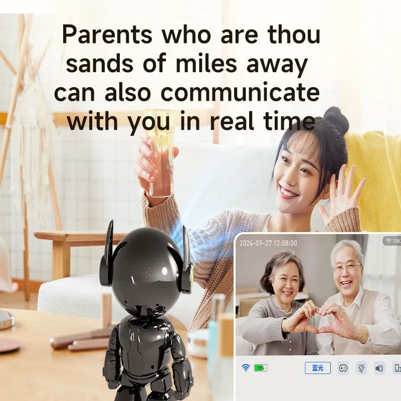 5MP كاميرا روبوت صغيرة 2.4G/5G اللاسلكية أمن الوطن كاميرا روبوت PTZ الأشعة تحت الحمراء للرؤية الليلية السيارات تتبع مراقبة الطفل طفل هدية