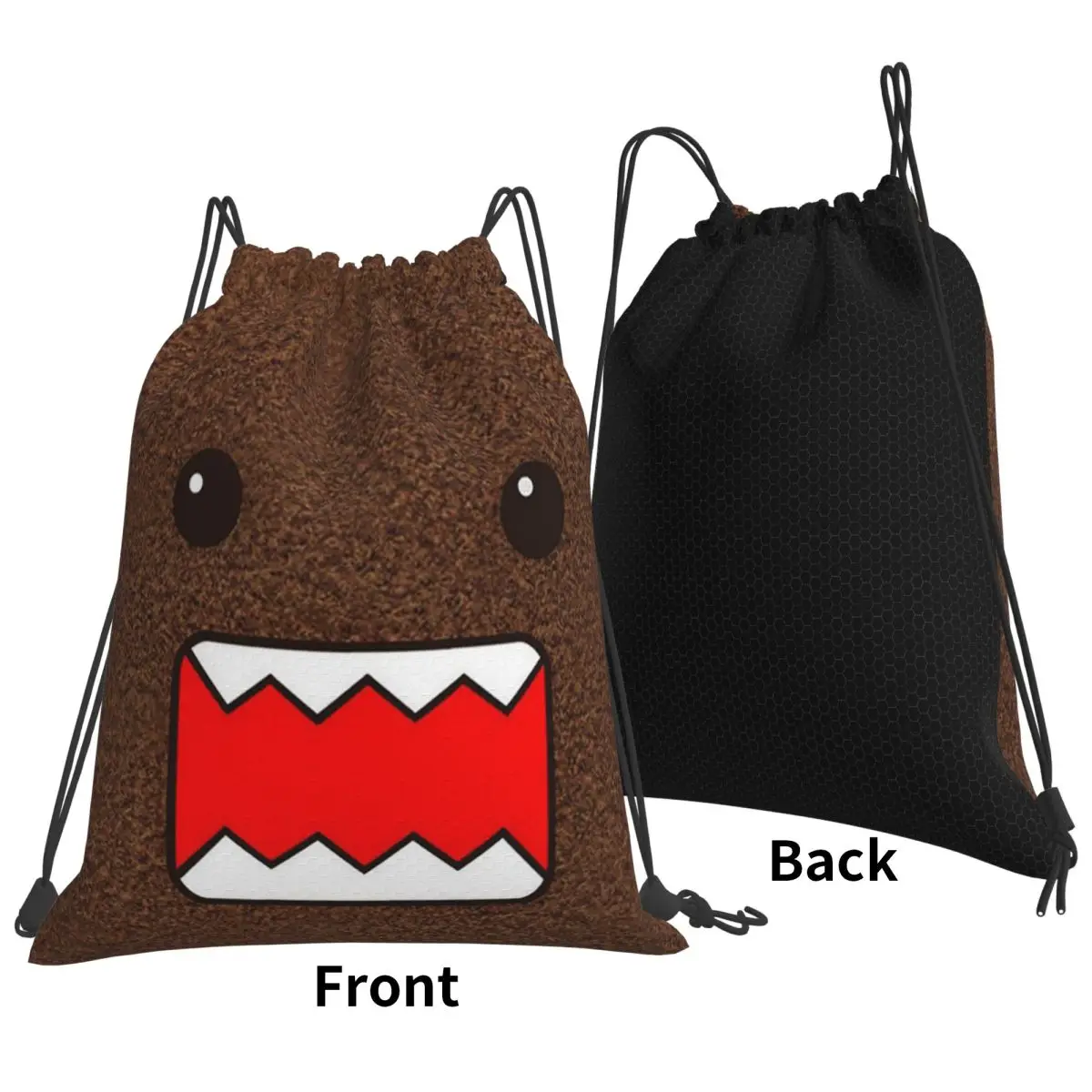 かわいい漫画ドモくんバックパックカジュアルポータ​​ブル巾着バッグ靴バッグブックバッグ旅行学校用