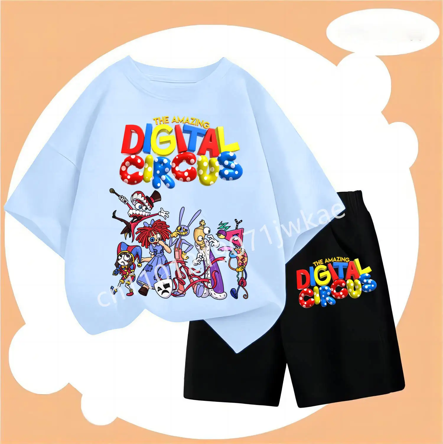 The Amazing Digital Circus Children T Shirt Set Anime Cartoon Printed Short Two Piece Suit Boys Girls Summer Casual Clothing New
