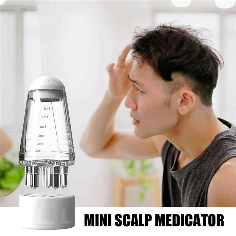 AA20-2Pcs Scalp Applicator Liquid Comb Portable Scalp Massage Comb With Roller Ball Essential Oil Hair Care Device,Gray 2.5X5.5C