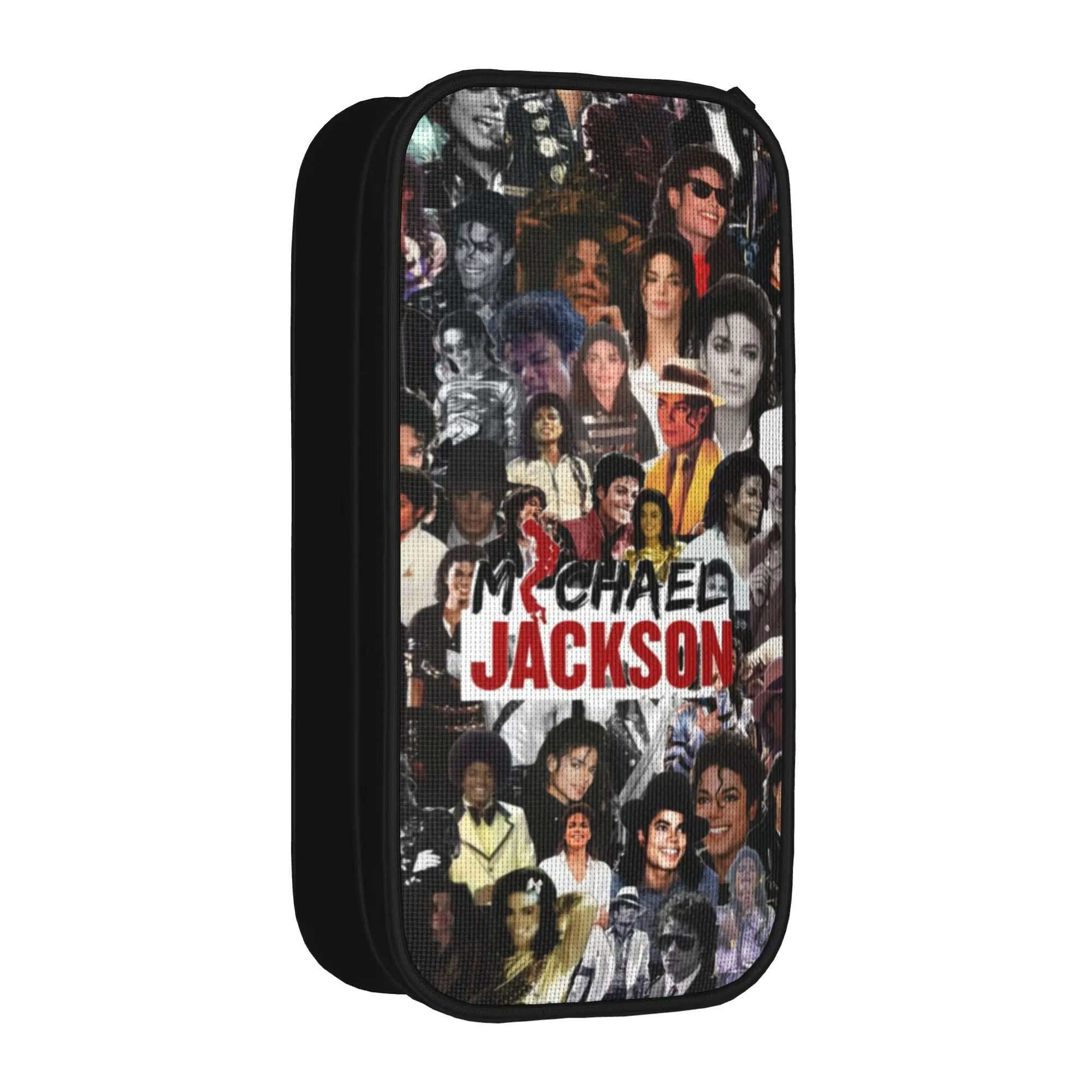 Michael Jackson The King of pop Pen Box Double Layer Large Capacity Kids School Supplies  Pencil Case Stationery Birthday Gift