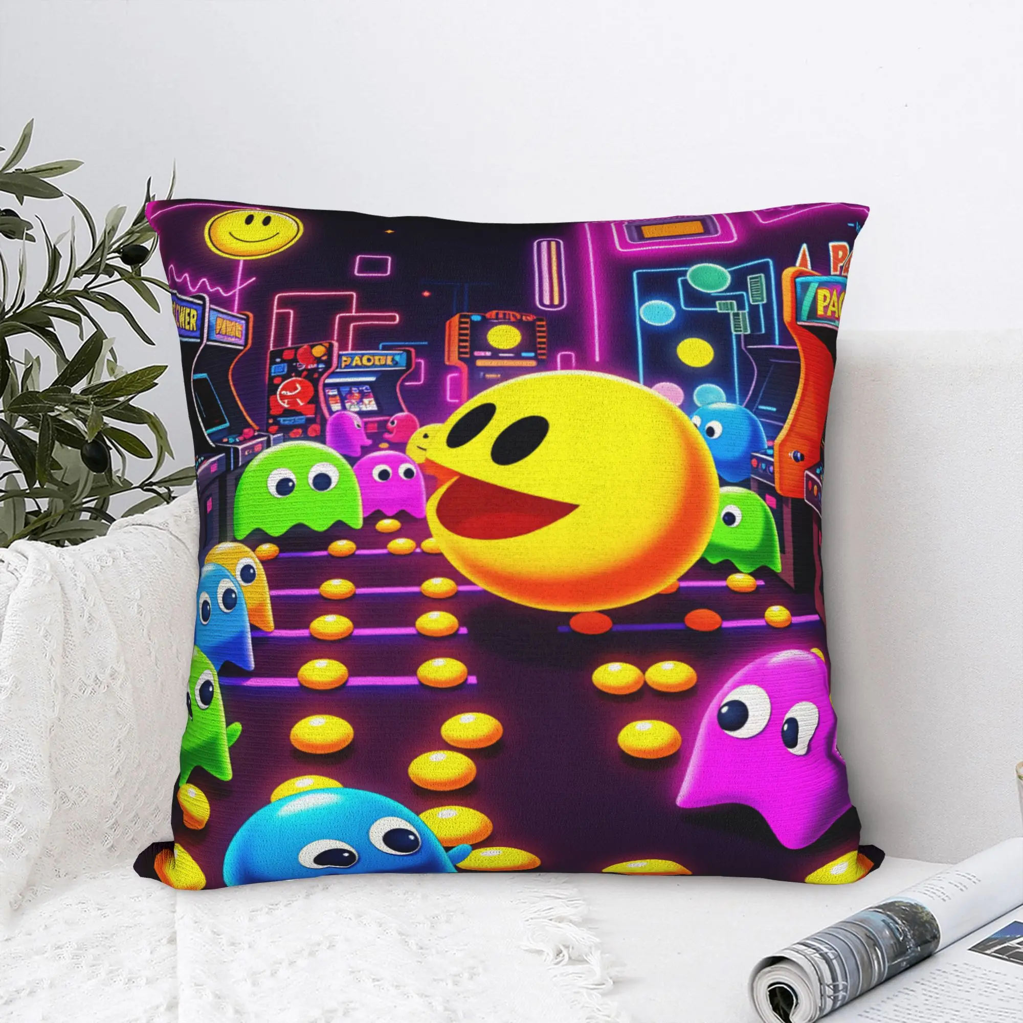 Pillow Case Pac-Man Soft  Pillow Cover For Living Room Sofa Fashion Pillowcases