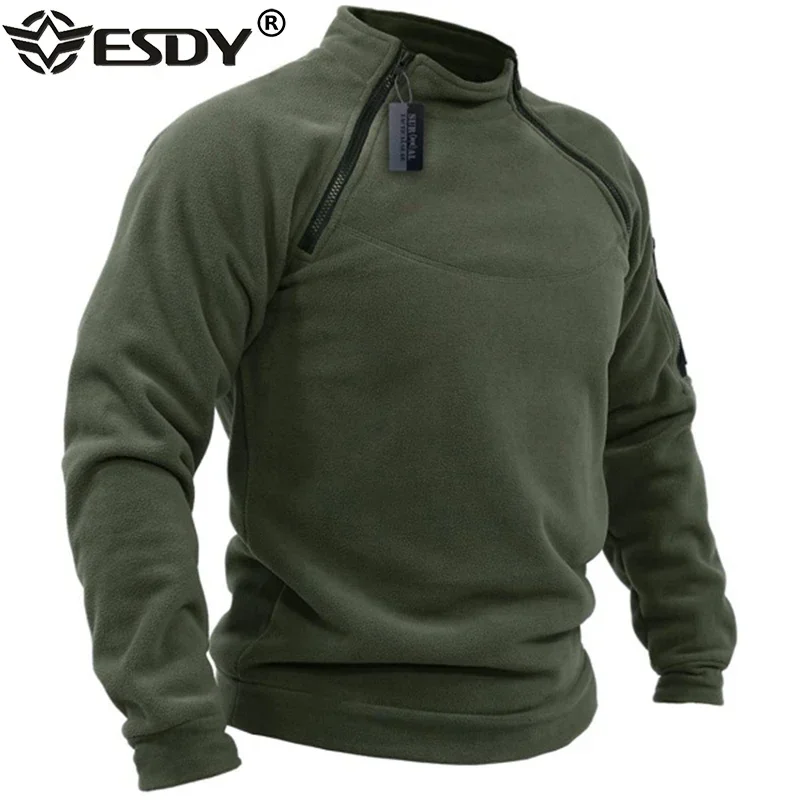 US Men\'s Tactical Outdoor Jacket Hunting Clothes Warm Zippers Fleece Pullover Man Windproof Spring Winter Coat Thermal Underwear