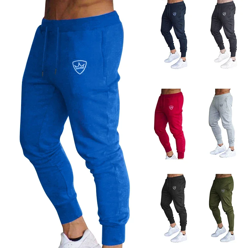 Pantalones informales de Color sólido con cordón y bolsillo, pantalones ajustados con logotipo de corona