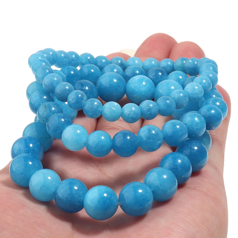 OAIITE Blue Apatite Bracelet for Men Natural Stone Handmade Jewelry Classic Charm Meditation Balance Reiki Bracelet for Women