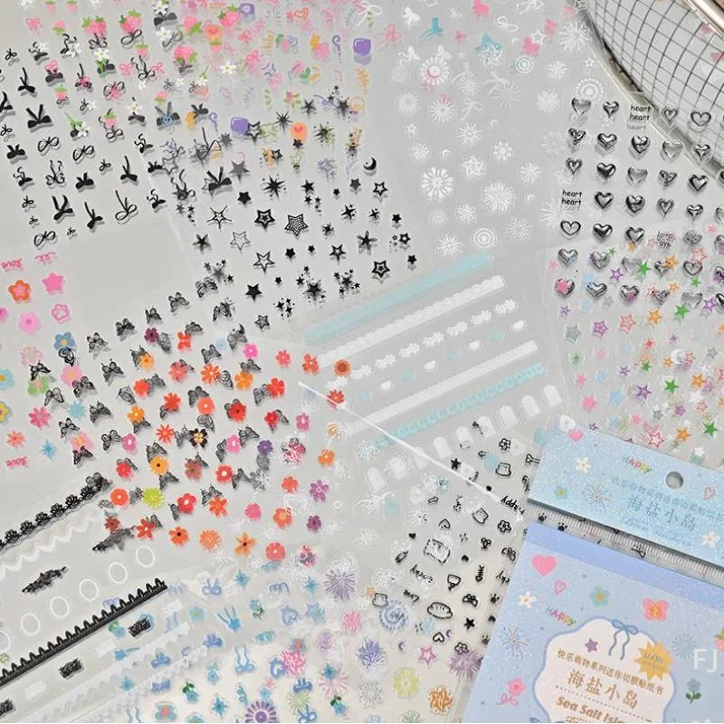 [YU]28Sheets Cute Mini Graffiti Cut Film Sticker Book Creative Handbook DIY Picture Book Phone Case Nail Art Decoration Sticker