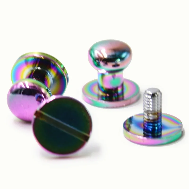 Column custom rainbow brass monk head chicago handbag screw
