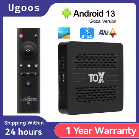Ugoos TOX4 Smart TV box RK3528 Android 13 4GB 32GB BT5.0 AV1 1000M LAN 2.4G 5.8G Dual Wifi 4K Multimedia Player Set Top Box