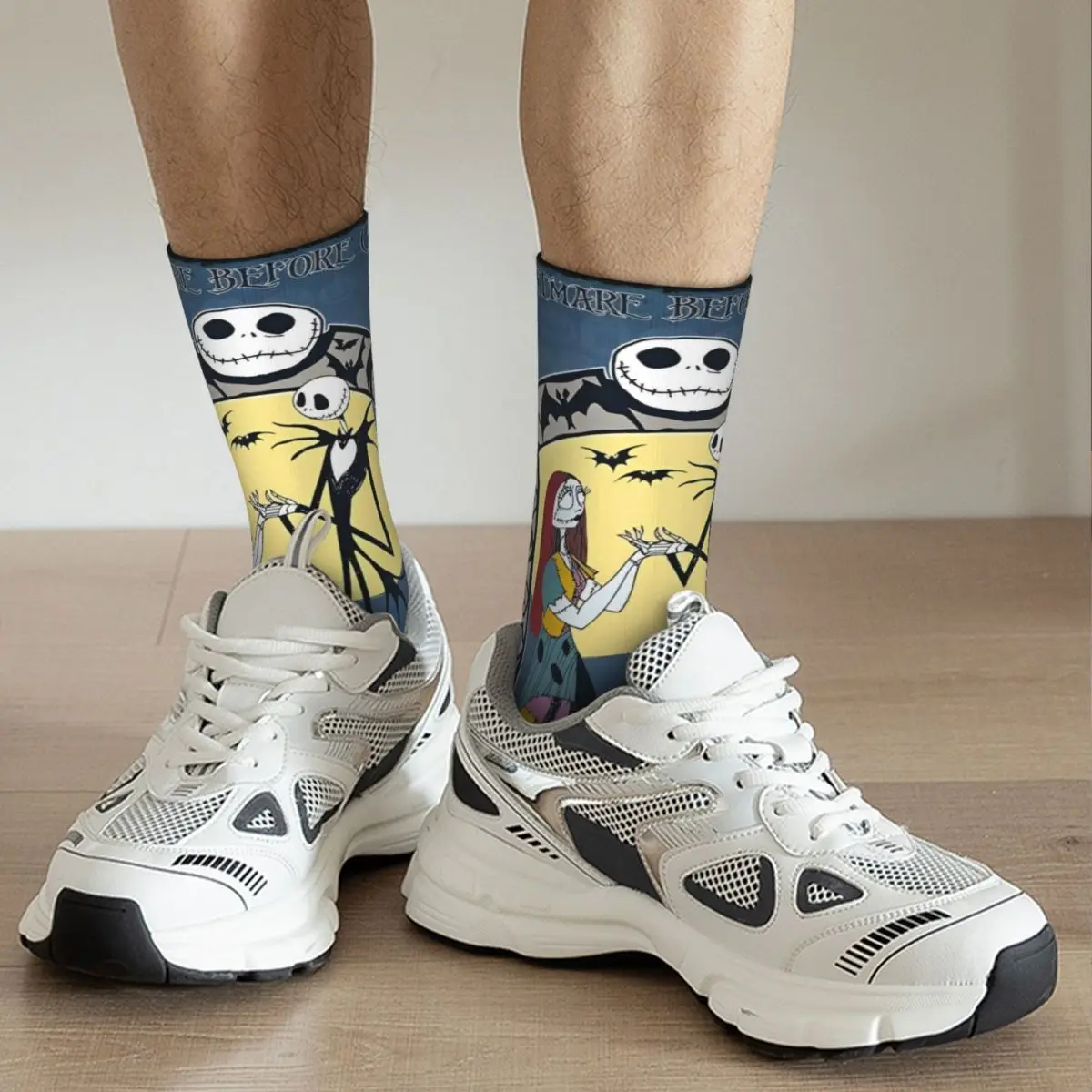 The Nightmare Before Christmas Winter Warm Casual Women MenSocks Jack Cartoon Halloween Non-slip Basketball Socks