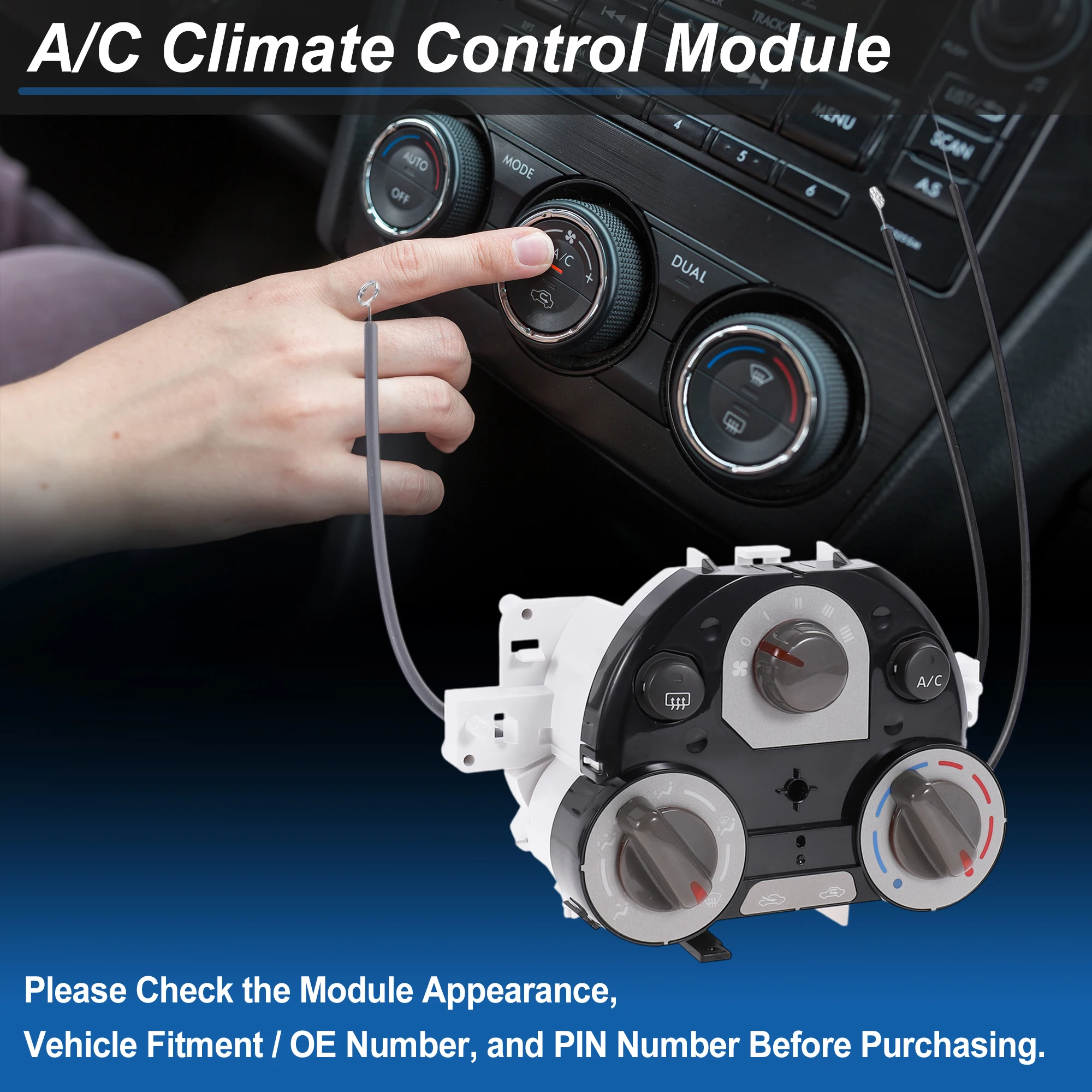 

UXCELL A/C Climate Heater Control Panel Plate for Nissan Versa 12 2013 Air Conditioning Dash Faceplate No.27510lHM5A