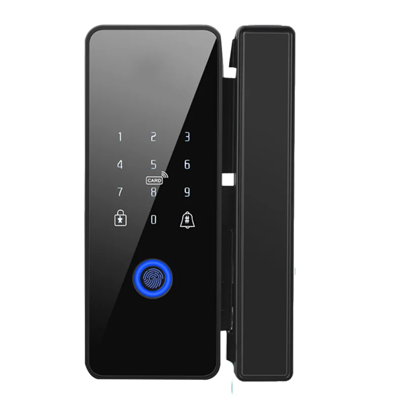 B03B-Waterproof Tuya Wifi Smart Door Lock Fingerprint Electronic Rim Lock for Glass Door,Style 1