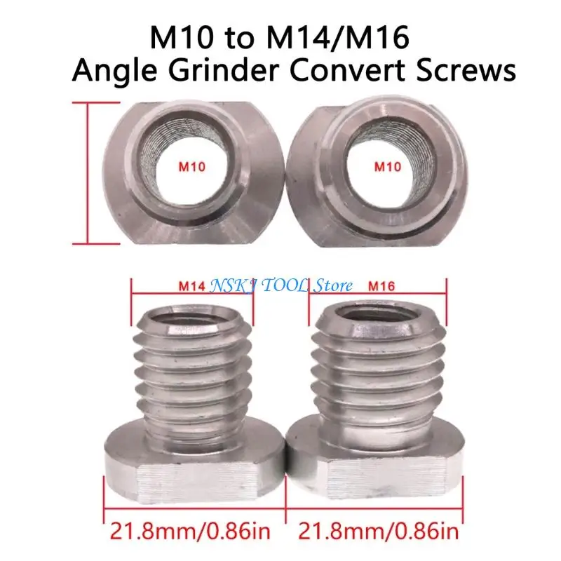 L8RC 2Pcs Angles Grinders Thread Adapter To M14 And Stainless Steel Screw