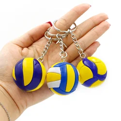 Volleyball Model Keychain Pendant Beach Ball Sport Key Chain Rubber PVC Ornaments Ball Keyring BoyFriend Girlfriends Gifts