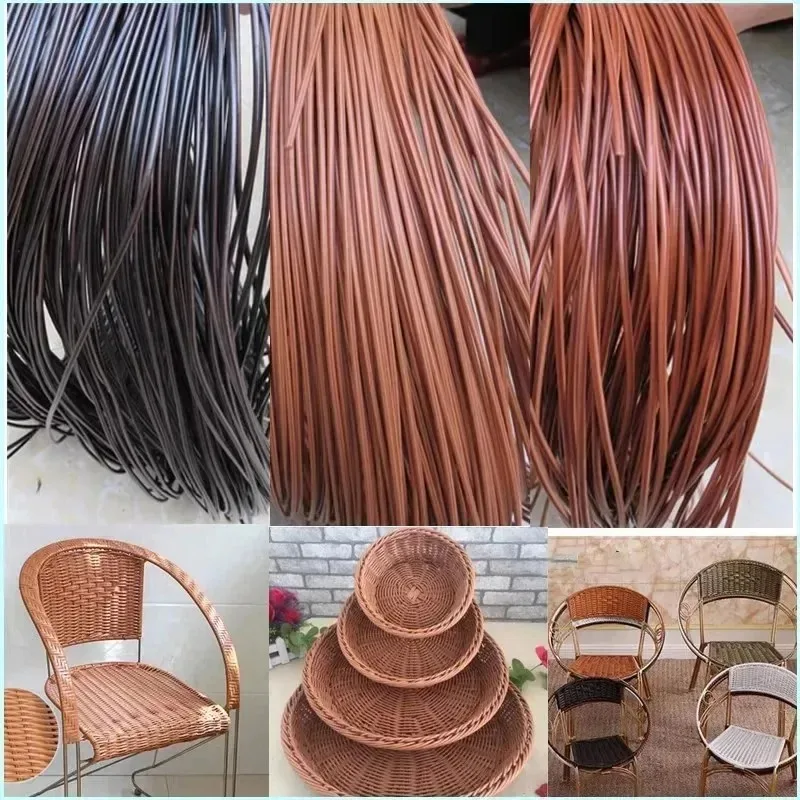 500g PE Round Synthetic Rattan Weaving Material Plastic Knit for Furniture Repair Chair Table Basket