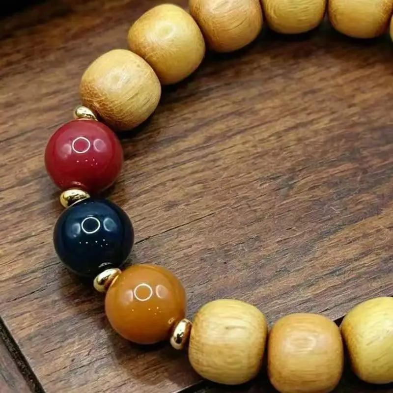 Premium DIY New Three-Color , Old Mountain Sandalwood Bracelet for Men and Women, Buddhist Bead