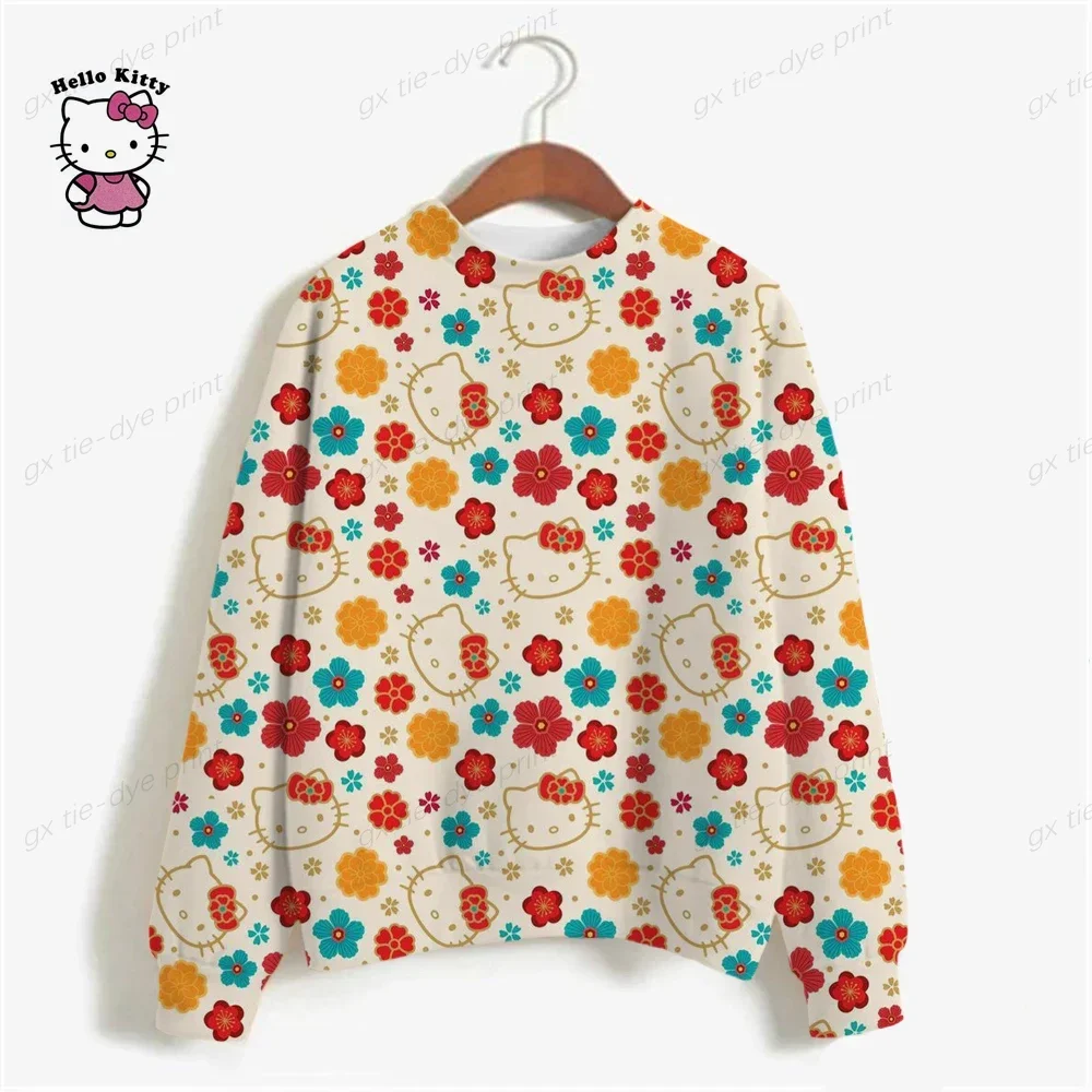 Harajuku Female Clothing Pullover Fashion Autumn And Winter HELLO KITTY Print Woman Hoodie Casual Women Long-sleeved Sweatshirt