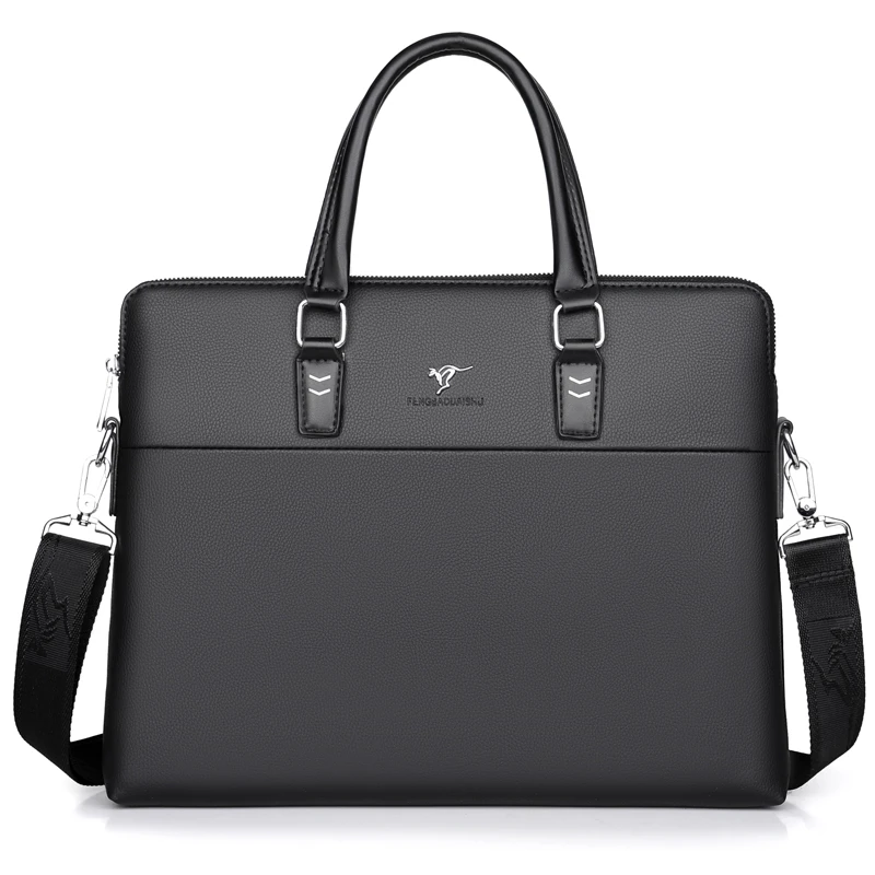 Valigette da uomo in pelle pu Executive Business Office Portafoglio per laptop da 15,6 pollici Borsa grande Documenti borsa da uomo tote bag 0A