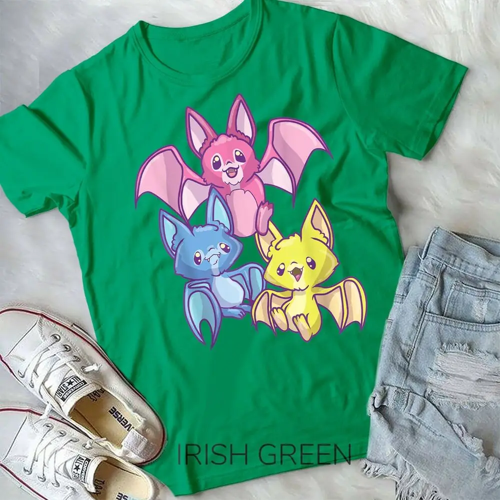 Pansexual Kawaii Bat, Pastel Goth Bat Anime Art Pan Pride Unisex Form T-shirt