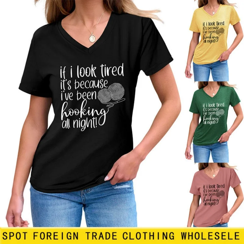 

Женская майка с короткими рукавами в стиле ретро, с V-образным вырезом, летняя одежда, футболка с принтом, стройнящая фигуру.